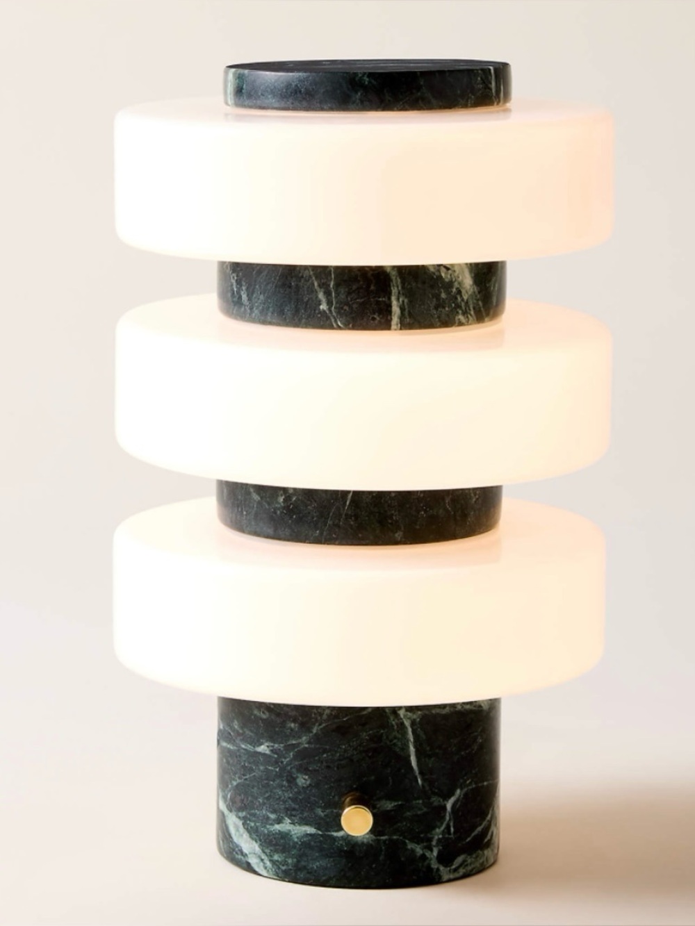 CB2 Mercury Modern Green Marble Table Lamp (Like New)
